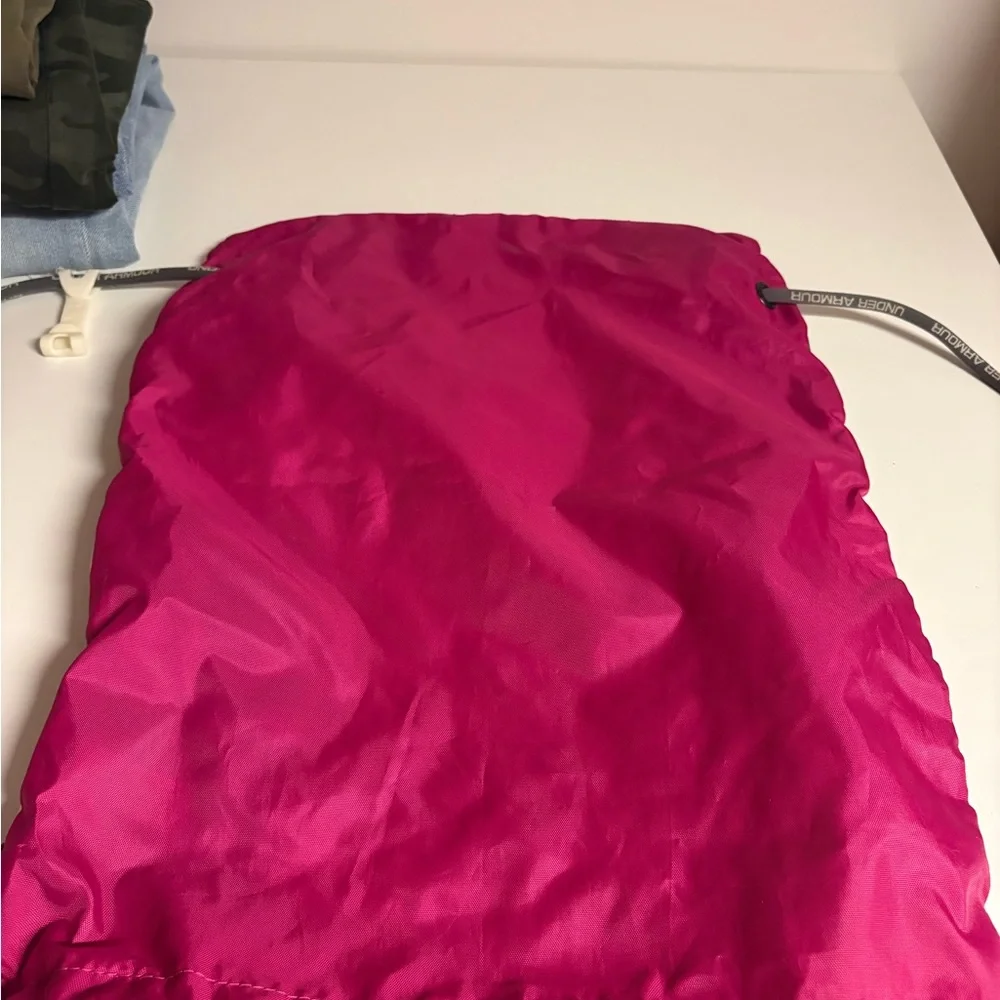 Under Armour Pink and Gray Drawstring Backpack - Picture 6 of 6
